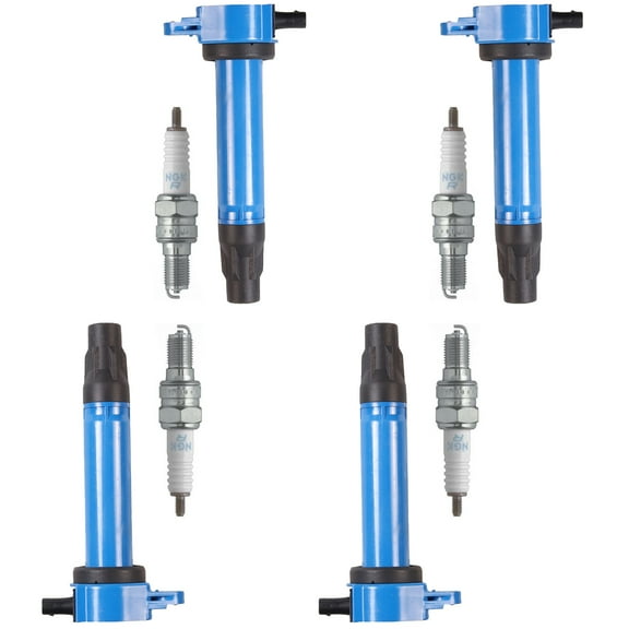 Set of 4 ISA Ignition Coils and NGK Platinum Spark Plugs Compatible with 2007-2019 Dodge Journey Jeep Compass Chrysler 200 UF557