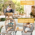 thumbnail image 4 of DWVO Outdoor Egg Chair with Footrest, Patio Wicker Basket Chair with Stand and Cushion Cocoon Chair - Gray, 4 of 14