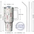 thumbnail image 3 of 40oz Insulated Tumbler with Handle - Winter Snowflake Stainless Steel,Double Wall Cup w/Straw Lid for Office Party, 3 of 5