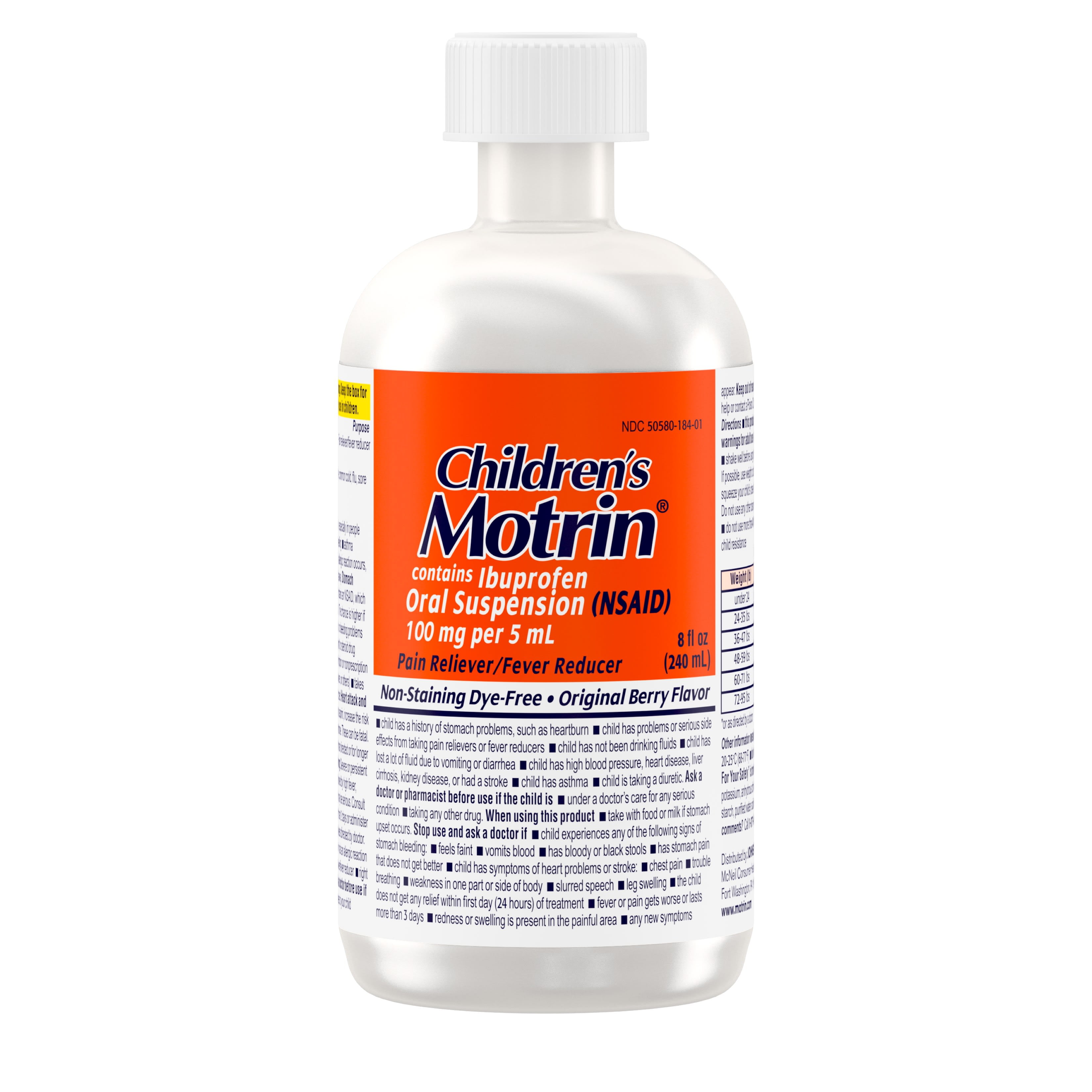 Children's Motrin Ibuprofen Kids Medicine, Berry Flavored, 8 fl. oz
