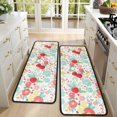 thumbnail image 4 of Kitchen Rugs Sets Of 2,Pioneer Flower Floral Print Pattern Anti Fatigue Kitchen Mat Rugs Non Slip Washable,Decorative Kitchen Floor Mats for Kitchen,Sink,Laundry,17"x47"+17"x47", 4 of 5