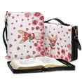 thumbnail image 3 of ZUXONGSY Valentine's Day Chihuahua Dog Rose Heart Print Pu Leather Bible Cover for Men Women Large Bible Carrier with Shoulder Strap Stylish Christian Tote Bag for Religious, -2XL, 3 of 7