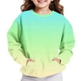 thumbnail image 6 of Spazoro Toddler Girls Swearshirts, Fall Winter with Pockets Crew Neck Gradient Color Casual Pullover Tops for Girls Mint Green Size 11 T, 6 of 6