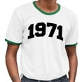 thumbnail image 2 of 1971 College Style Ringer Tee Shirt Unisex X-Large White/Kelly Green, 2 of 5