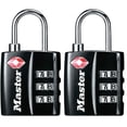 thumbnail image 1 of Candado para equipaje Master Lock 4680DBLK negro aprobado por la TSA, paquete de 2, 1 of 7