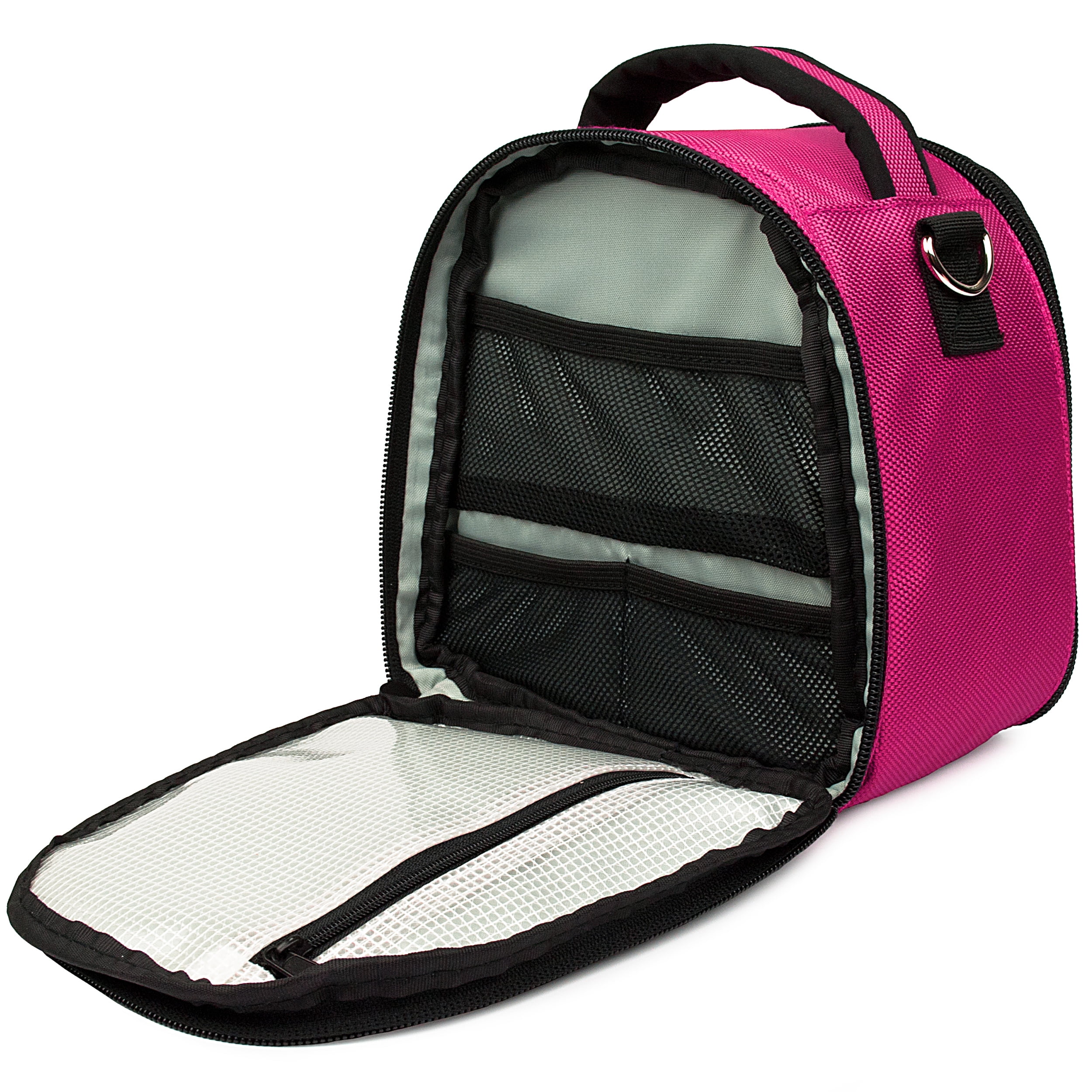 Hot Pink Compact DSLR Camera Case Shoulder Bag with Adjustable Strap, Travel Camera Protector Bag for Canon Nikon Sony Olympus Digital Cameras