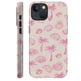 thumbnail image 1 of Funda DAIZAG para iPhone 14, diseño de palmera y concha rosa, 1 of 7