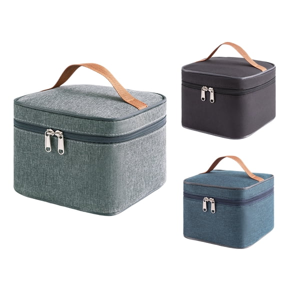 Lunch Bag Reusable Insulated Lunch Tote Bag Lunch Box Container Square Food Handbags Case Gray