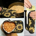thumbnail image 5 of Yayeee Oven Mitts and Pot Holder Set of 4 Heat Resistant Kitchen Gloves Baking Hot Pad, Black Sunflower Pattern, 5 of 5