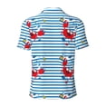 thumbnail image 4 of Rocae Red Funny Crab on Blue Stripe for Men's Short Sleeve Polo Shirt, Quick Drying Performance Moisture Wicking Sports Men's Golf Shirt, 4 of 9