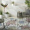 thumbnail image 2 of BoutiqueRugs Minga Coastal Contemporary Floral Area Rug - Modern Patterned Colorful Carpet for Porch, Patio, Living Room - Outdoor Safe - Charcoal, Red, Blue - 5'3" x 7' (5x7), 2 of 7