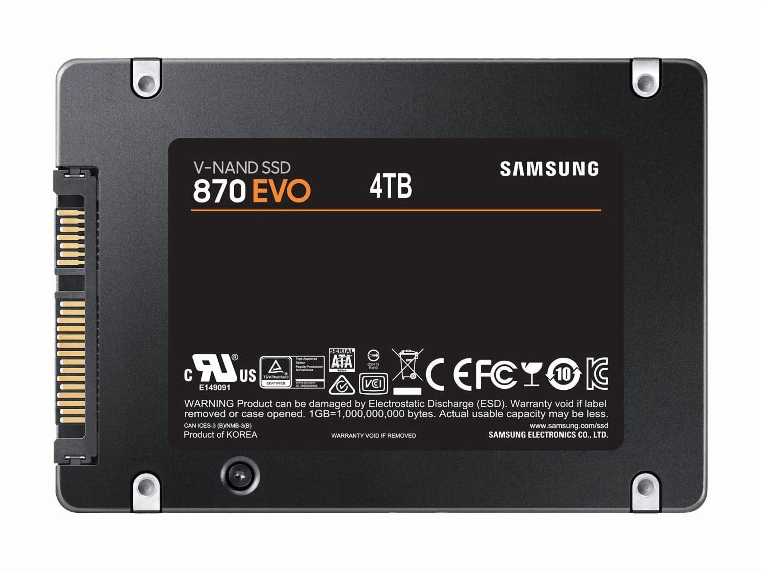 Internal SSD SAMSUNG 870 EVO 4TB SATA III 2.5'' Black - Walmart.ca