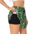 thumbnail image 2 of Bixox Women's Palm Greenery pattern 2 in 1 Running Shorts - Lightweight Athletic Workout Gym Yoga Shorts Liner with Pockets - X-Large, 2 of 7