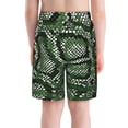 thumbnail image 3 of Rocae Green Snakeskin for Teen Beach Trunks Boys Swim Trunks with Compression Liner Quick Dry Board ShortsMedium, 3 of 9