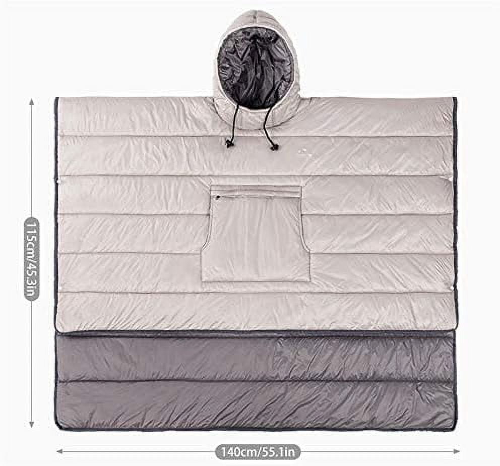 Portable Water-Resistant Camping Sleeping Bag Cloak Style Lazy Sleeping Bag Winter Poncho
