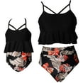 thumbnail image 4 of Mommy and Me Bathing Suit Two Piece Swimming Suit Family Matching Swimsuits Ruffle Bikini Set, 4 of 5