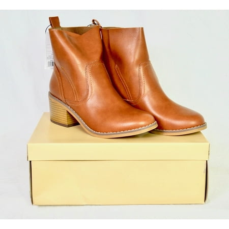 cognac high heel boots