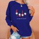 thumbnail image 5 of Tops de mujer Suéter de cuello redondo con estampado navideño Blusa suelta Sudadera sin capucha Pompotops FGAJ19897, 5 of 7