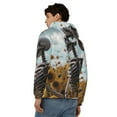 thumbnail image 4 of Goofa Sunflower Butterfly Skull Pattern Mens Full-zip Hoodie, Zip-up Pullover Hooded Sweatshirt, Kangaroo Pocket Hoodie Ideal for Daily Wear, Travel, and Home-Large, 4 of 5