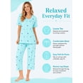 thumbnail image 6 of DAKIMOE Womens Pajama Set 2 Piece Short Sleeve V Neck Tops & Capri Pants, Comfy Soft Stretchy Sleepwear, Cute Printed Loungewear Lounge Set, Lightweight Pajamas for Women S-2XL, 6 of 8