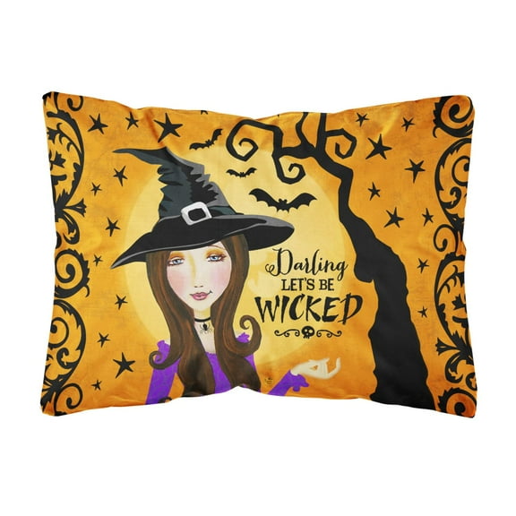 Carolines Treasures VHA3019PW1216 Halloween Wicked Witch Canvas Fabric Decorative Pillow