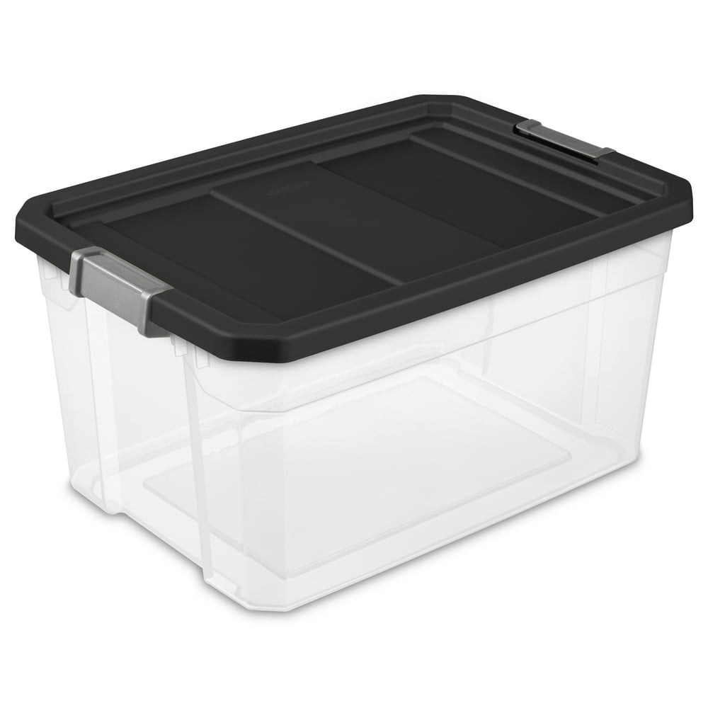 Sterilite 19 Gallon Black Stacker Box, 2 Piece