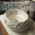 thumbnail image 4 of Wohh 18" Irregular Oval Resin Bathroom Sink with Stone Texture Ivory White Vessel Sink 17.72x5.9 Inch Modern Above Counter Vanity Basin for Home Office Restaurant Indoor Outdoor Use, 4 of 7