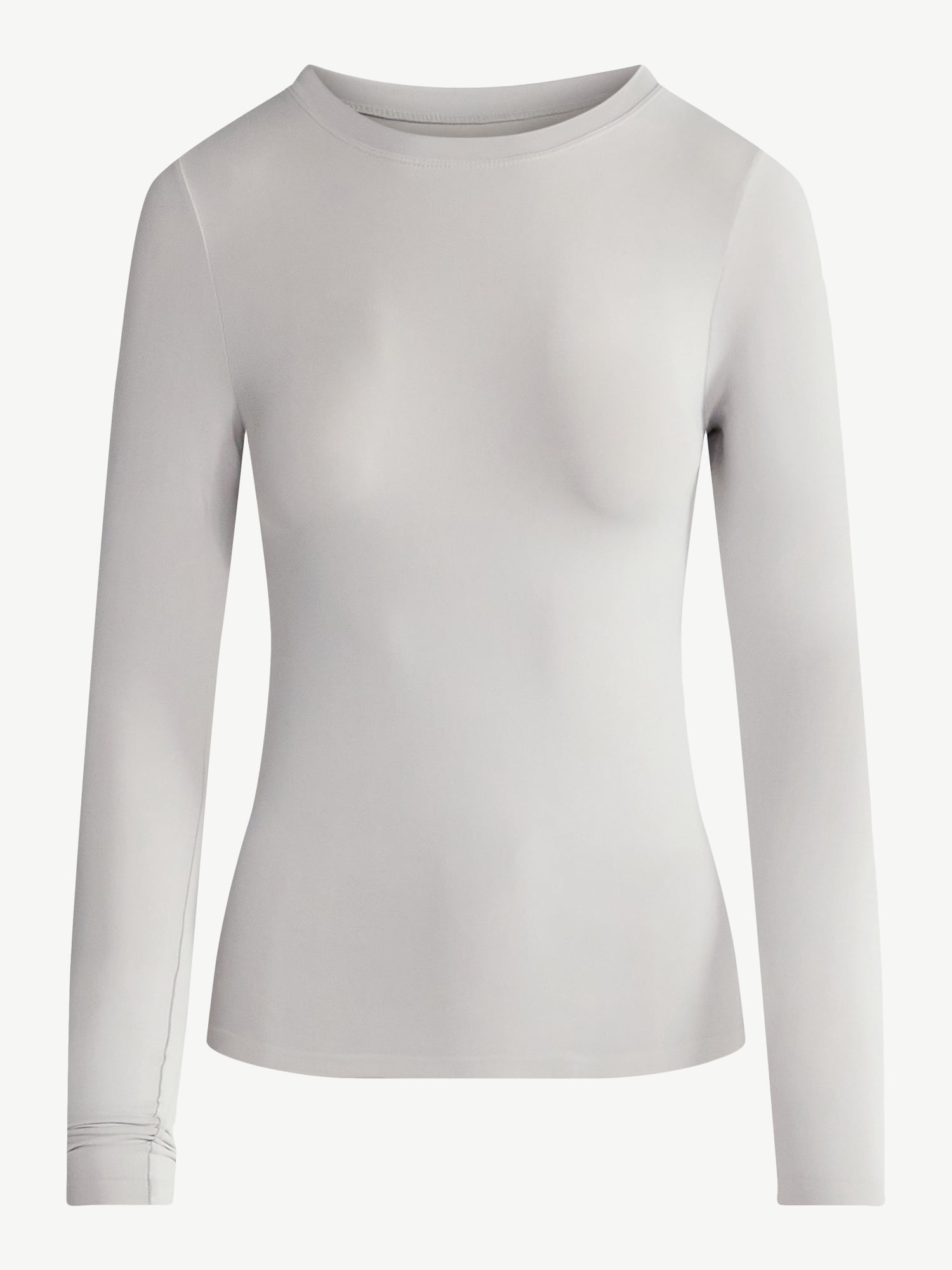 Joyspun Women’s Everyday Seamless Shirt with Long Sleeves, Sizes XS-XXXL