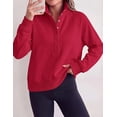 thumbnail image 6 of PRETTYGARDEN Women's Fall Trendy Oversized Sweatshirts Comfy Ribbed Fabric, Raglan Long Sleeve Collared, Button Up Henley Pullover Blouse, Casual Workout Tops, Y2K Fashion Clothing, 6 of 8