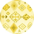 thumbnail image 1 of Ahgly Company Machine Washable Indoor Round Solid Yellow Modern Area Rugs, 7' Round, 1 of 4