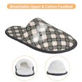 thumbnail image 3 of KLL Daisy Plaid Black Slippers for Women Men House Slip on Indoor Outdoor Bedroom Furry Fleece Lined Ladies Comfy Anti-Skid Rubber Hard Sole-Large, 3 of 8