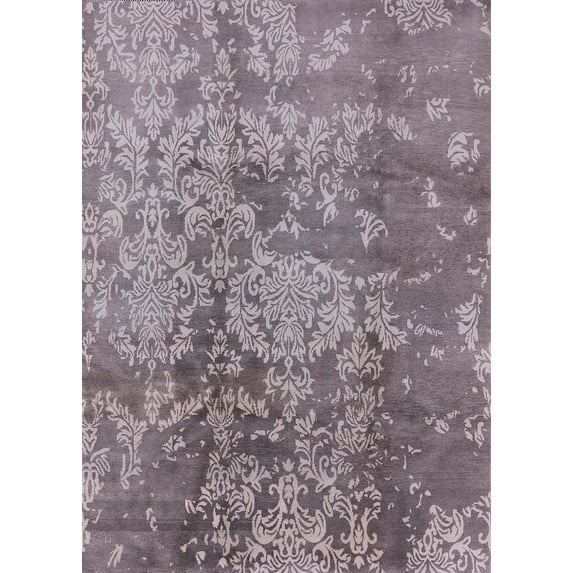 Ahgly Company Machine Washable Indoor Rectangle Industrial Modern Viola Purple Area Rugs, 2' x 5'