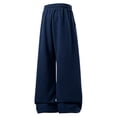 thumbnail image 4 of Iaqnaocc Baggy Sweatpants Casual Gym Wide Leg Drawstring Waist Fashion Big and Tall Workout Pants with Pockets Navy 2XL, 4 of 4