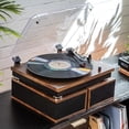 thumbnail image 5 of Crosley CR7502A-WA Riff Tocadiscos de vinilo Bluetooth de 3 velocidades con altavoces estéreo a juego y 6 diseños modulares, nogal, 5 of 5
