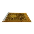 thumbnail image 2 of Ahgly Company Machine Washable Indoor Square Medallion Yellow Traditional Area Rugs, 4' Square, 2 of 4