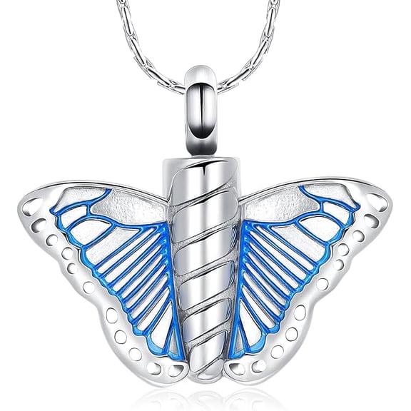 Flying Butterfly Urn Necklace for Ashes - Butterfly Ashes Keepsake Cremation Jewelry Memorial Gifts Keepsake Memorial Jewelry for Women Loss Loved One