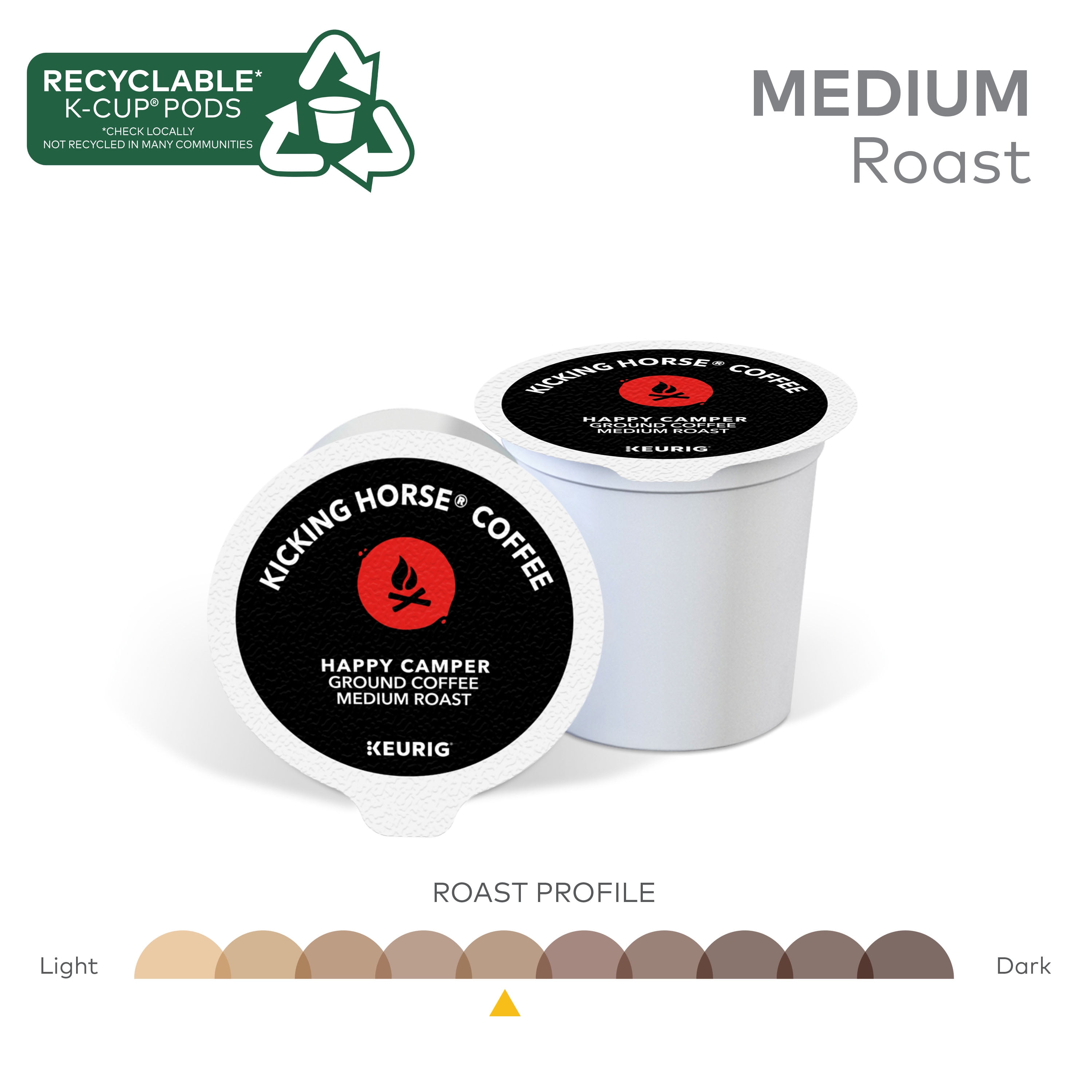 Kicking Horse Coffee, Happy Camper, Single Serve Keurig K-Cup Pods, Medium Roast Coffee, 60-Count Box