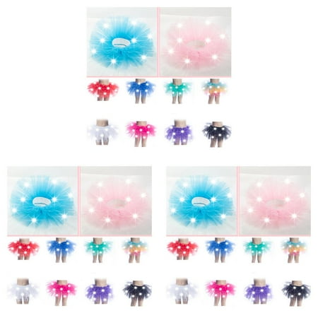 

3pcs Kids Girls Light Up LED Tutu Novelty Stage Dance Skirt Mini Skirt Dancewear Children Party Costume
