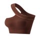 thumbnail image 3 of Sujetadores de mujer de color sólido cómodos sin aros de acero, ropa interior sin costuras, camiseta sin mangas de una sola tira para mujer, chaleco deportivo para yoga y fitness, 3 of 5