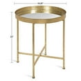 thumbnail image 2 of Kate and Laurel Celia 18-Inch Round Metal Foldable Mirror Tray Accent Table, Gold, 2 of 3