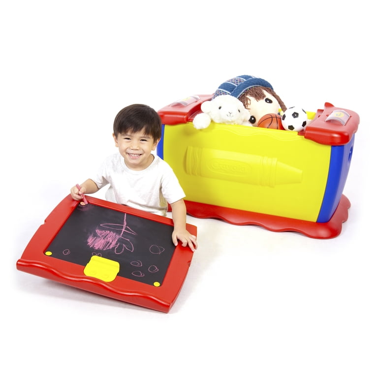 Crayola Multi-Color Flip Top Giant Toy Box with Chalkboard Surface