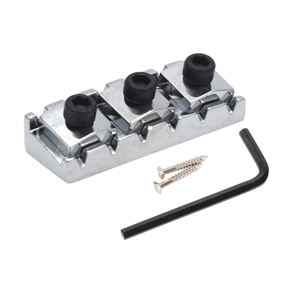 43mm Guitar Locking Nut with Mounting Screw and Wrench Hard Electric Guitar String Locking Nut for Electric Guitar Accessory Spare Parts Argent