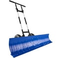 thumbnail image 2 of Best Choice Products 48in Hand Snow Pusher w/ 2 Wheels, Adjustable Handle, Blade Angle, Reflective Tape - Blue, 2 of 8