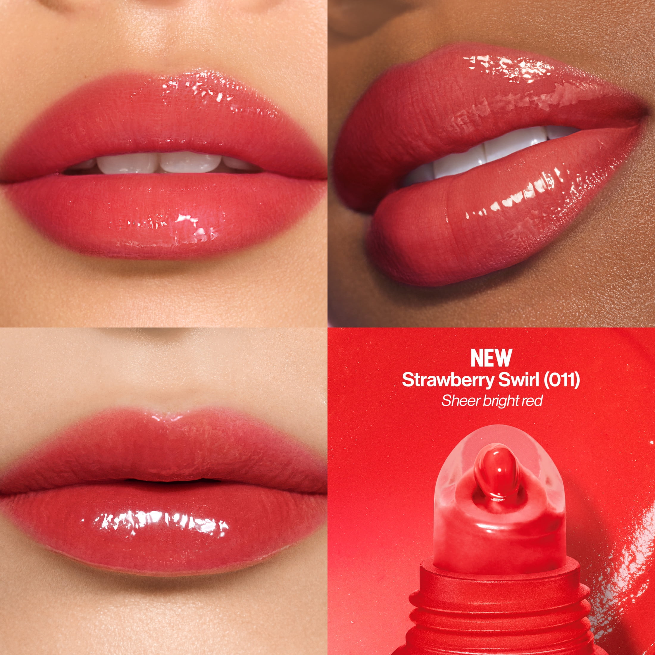 Revlon Glimmer Lip Treat Balm + Mask for Dry Lips, Overnight, 011 Strawberry Swirl, 0.4 fl oz