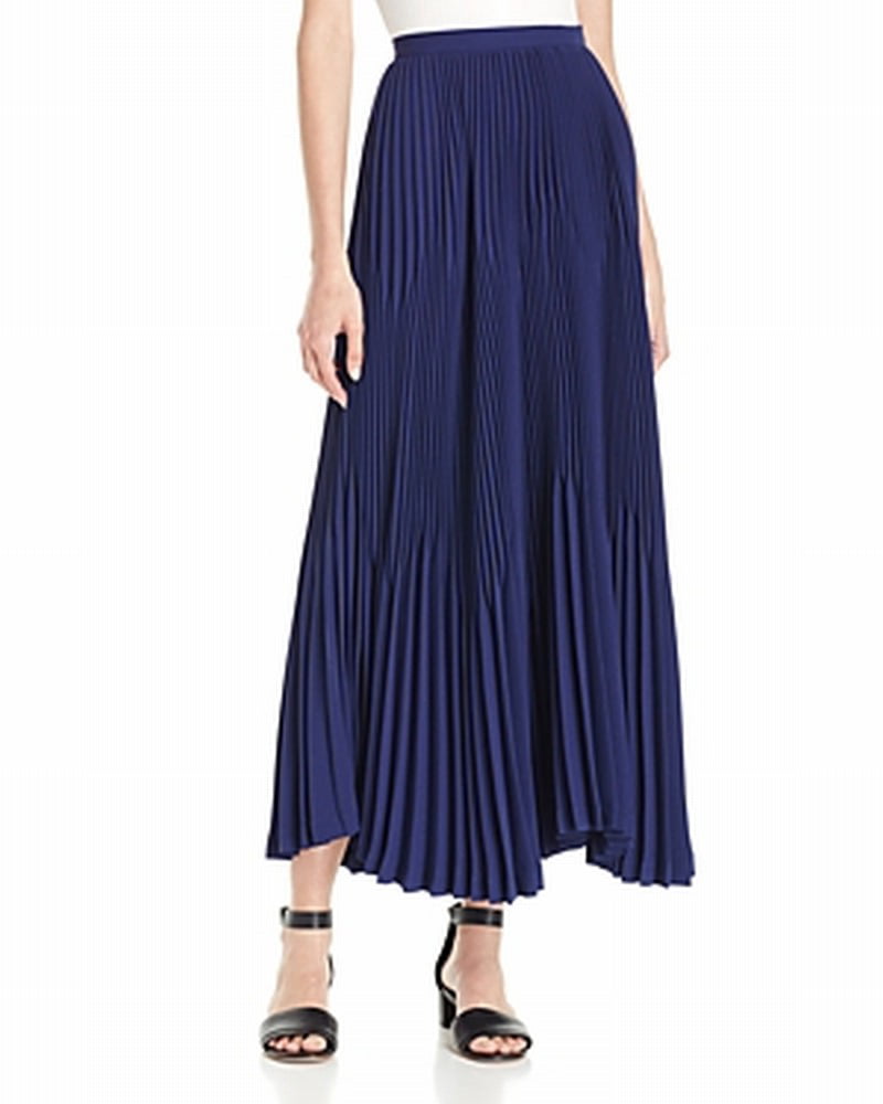 Theory - Theory NEW Navy Blue Womens Size 6 Flowy Maxi Pleated Side-Zip ...