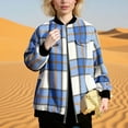 thumbnail image 2 of QHFBli Fall Tops for Women 2025 Plaid Flannel Shirts Cotton Blend Long Sleeve Tunic Sweatshirt Loose Fit Color Block Blouse, 2 of 7