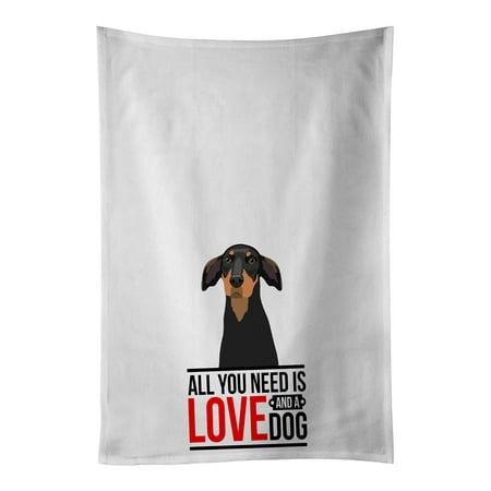 

Doberman Pinscher Black and Rust Natural Ears #2 White Kitchen Towel Set of 2 19 in x 28 in