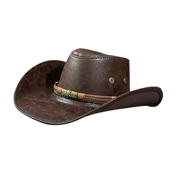 Sombrero de vaquero Yuyangstore para hombres y mujeres café