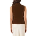 thumbnail image 3 of CHALECO DE MUJER INSPIRADOR CHIC, SEDA VELVET SIN MANGAS, CON SOLAPA Y ESCOTE EN V, CHAQUETA ELEGANTE, VESTIDOS M CAFÉ MARRÓN, 3 of 5