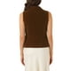 thumbnail image 3 of Allegra K Chaleco de Mujer de Terciopelo Sin Mangas con Solapa y Cuello en V Blazer Elegante Tallas M Marrón Café, 3 of 5